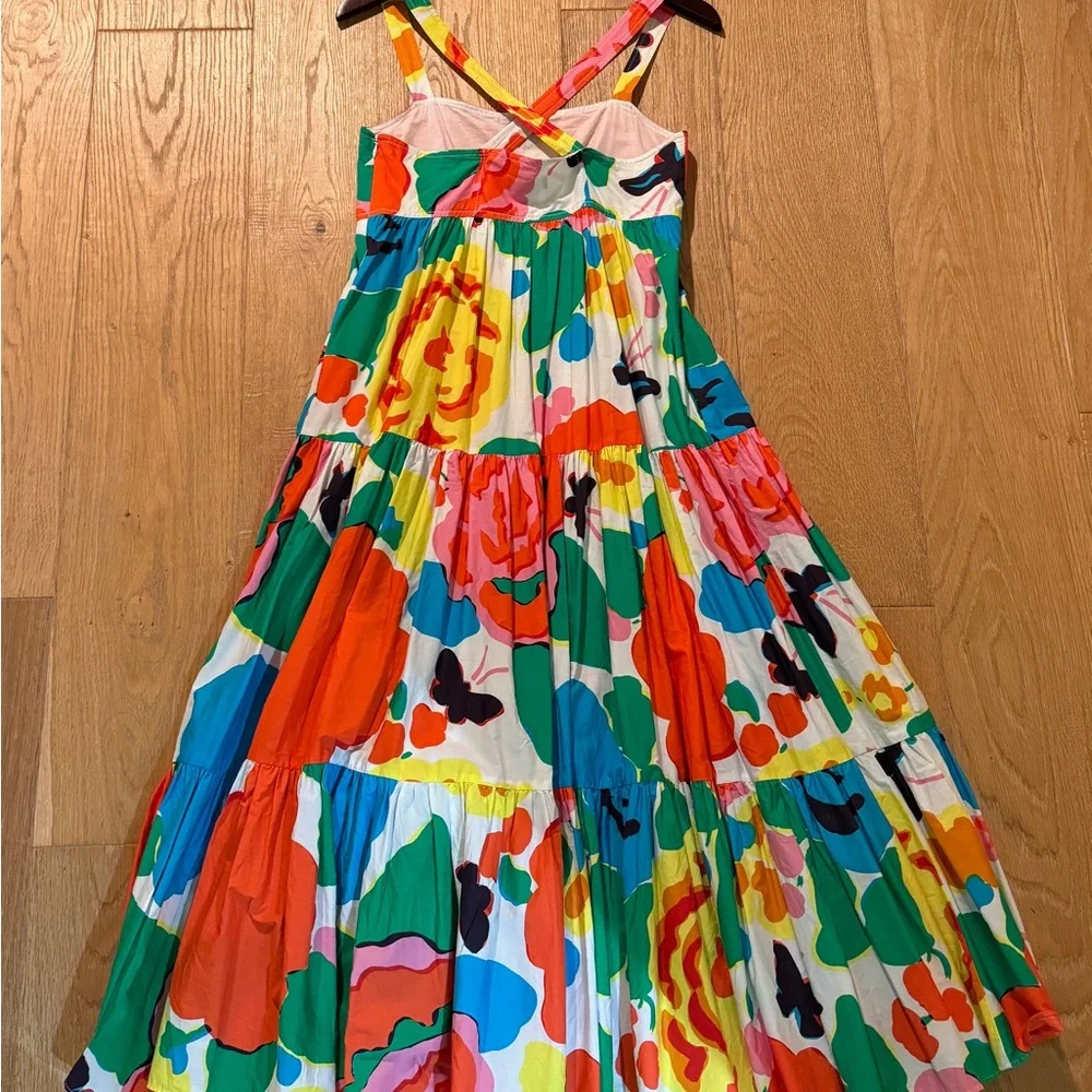 J Crew Tiered Maxi Dress in Ratti Jardin Floral Print with pockets  sz 2 - Picture 5 of 8